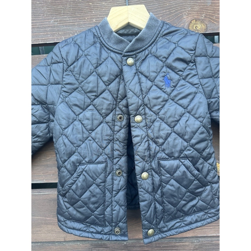 Polo Ralph Lauren Black Quilted Full Zip Jacket Boys Size 4T